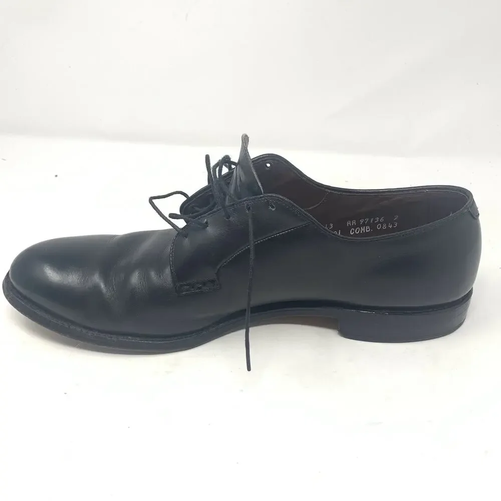 Allen Edmonds Bristol Plain Toe Blucher Leather Sole Black 13 AA Narrow